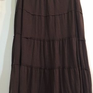 Mixit Tiered Brown Maxi Skirt